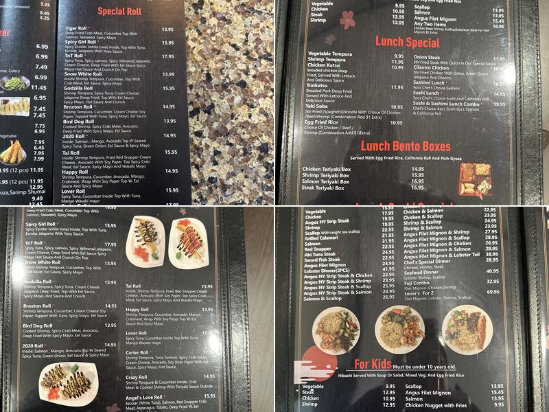 Osaka sushi &steak house Menu