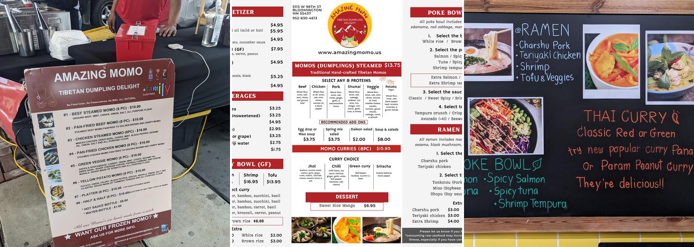 Amazing Momo Menu