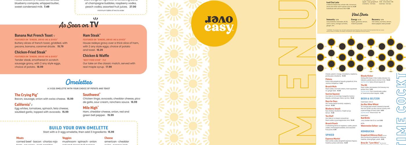 Over Easy Menu
