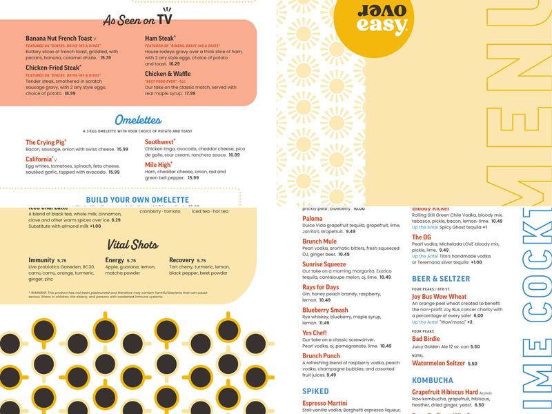 Over Easy Menu