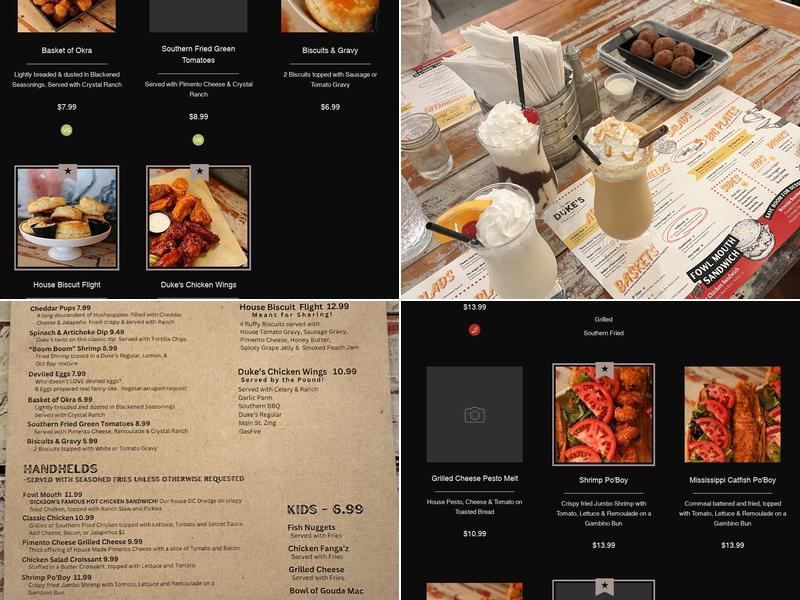 Dukes Restaurant Menu