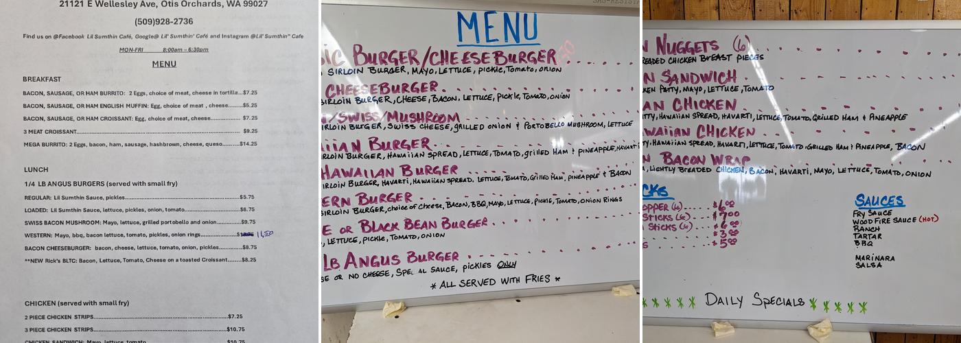 Lil’ Sumthin’ Menu