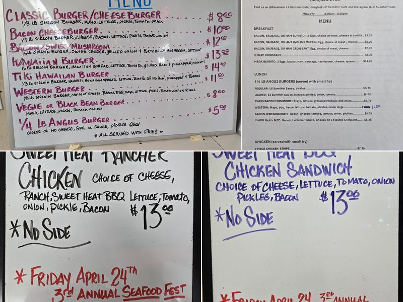 Lil’ Sumthin’ Menu