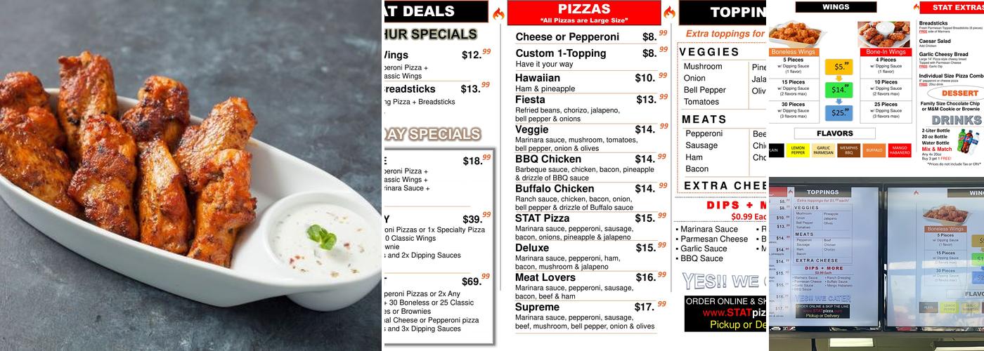 STAT Pizza Menu