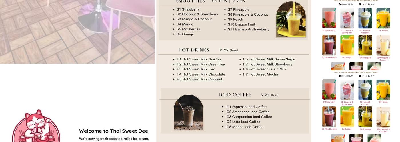 Thai Sweet Dee Menu