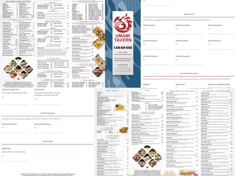Umami Tavern - Braselton Menu