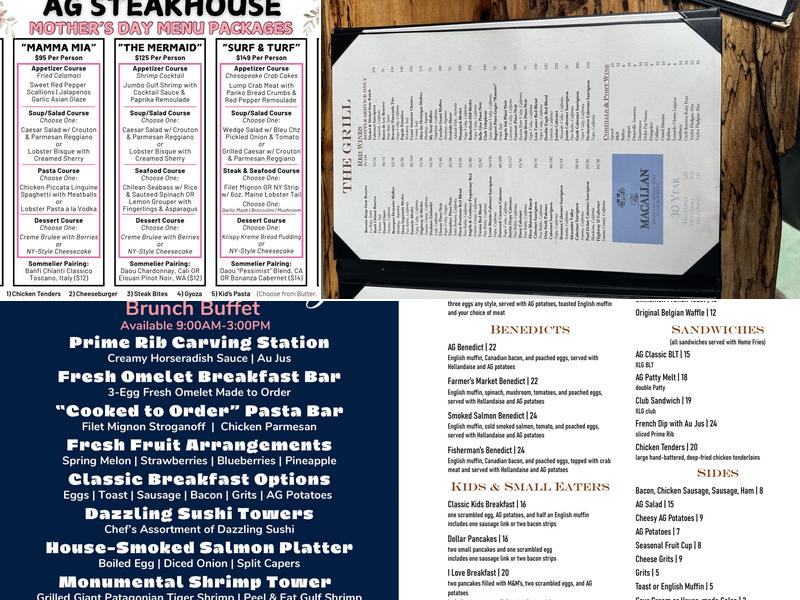 AG Steakhouse Menu