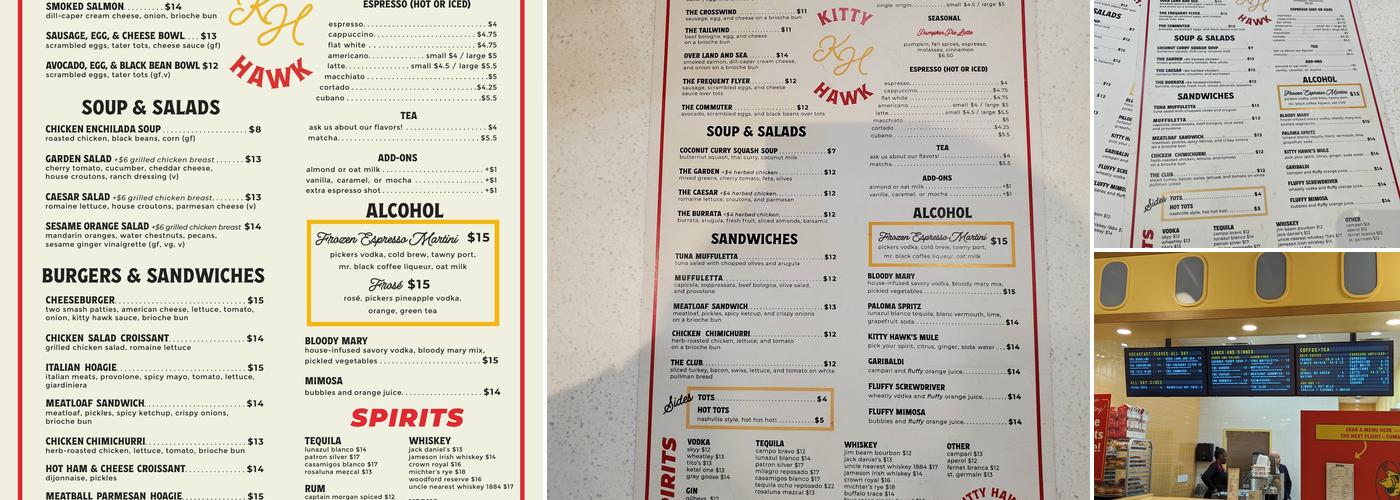 Kitty Hawk Eat + Drink Menu