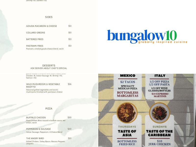 Bungalow 10 Dining Menu