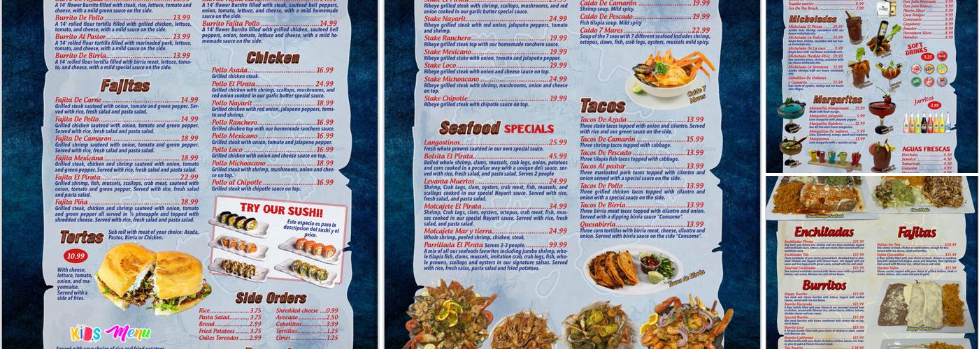 Mariscos El Pirata Menu