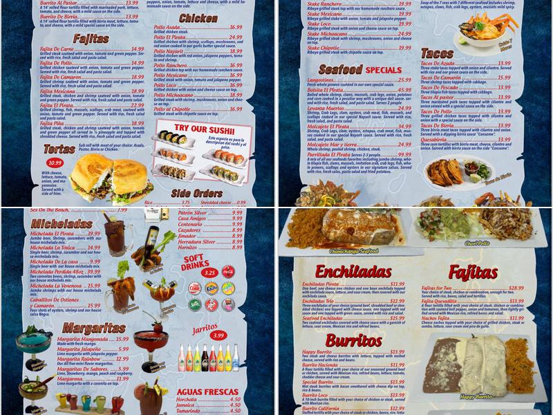 Mariscos El Pirata Menu