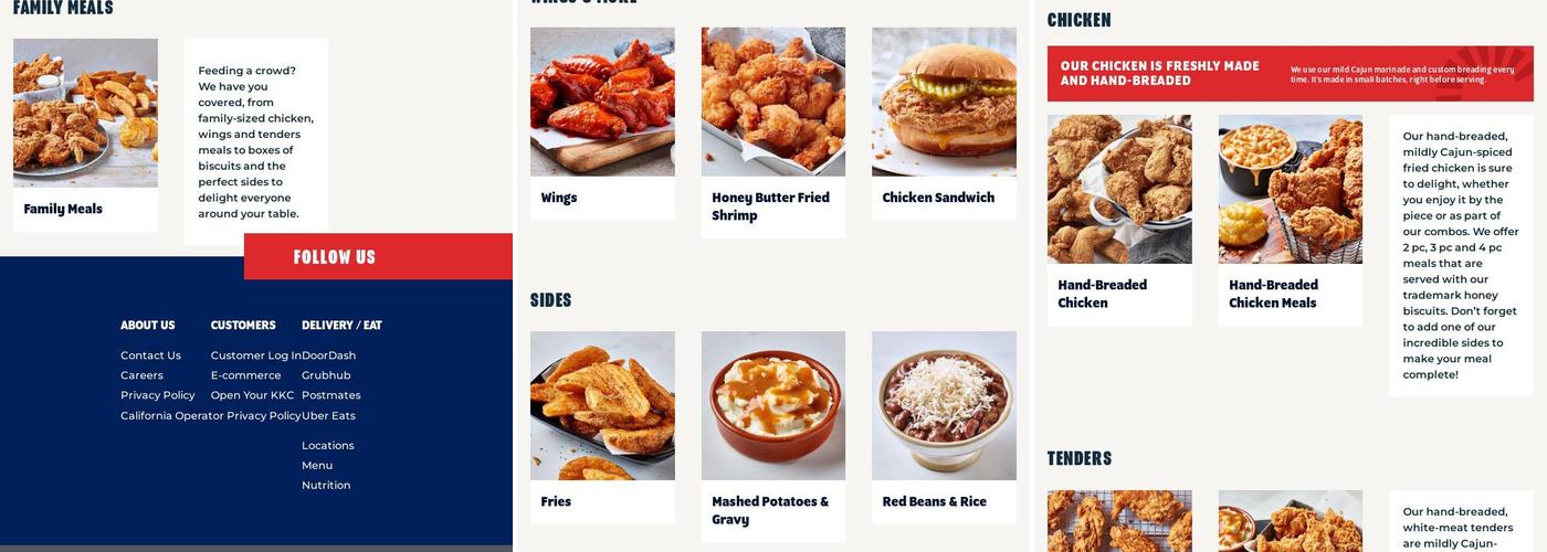Krispy Krunchy Chicken Menu