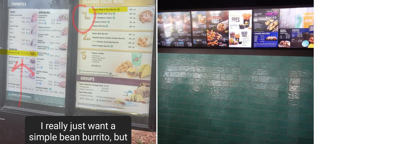 Taco Bell / KFC Menu
