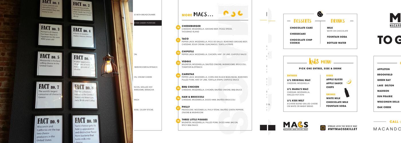MACS (Macaroni And Cheese Shop) Oshkosh Menu
