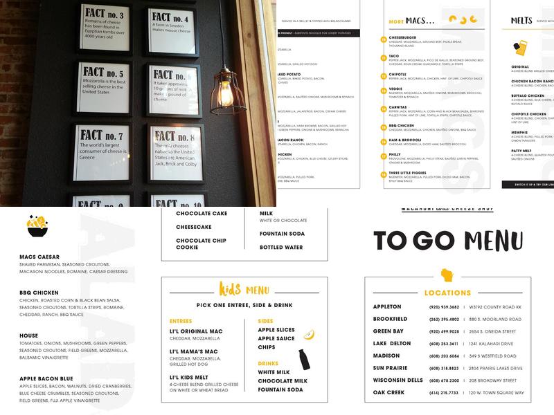 MACS (Macaroni And Cheese Shop) Oshkosh Menu