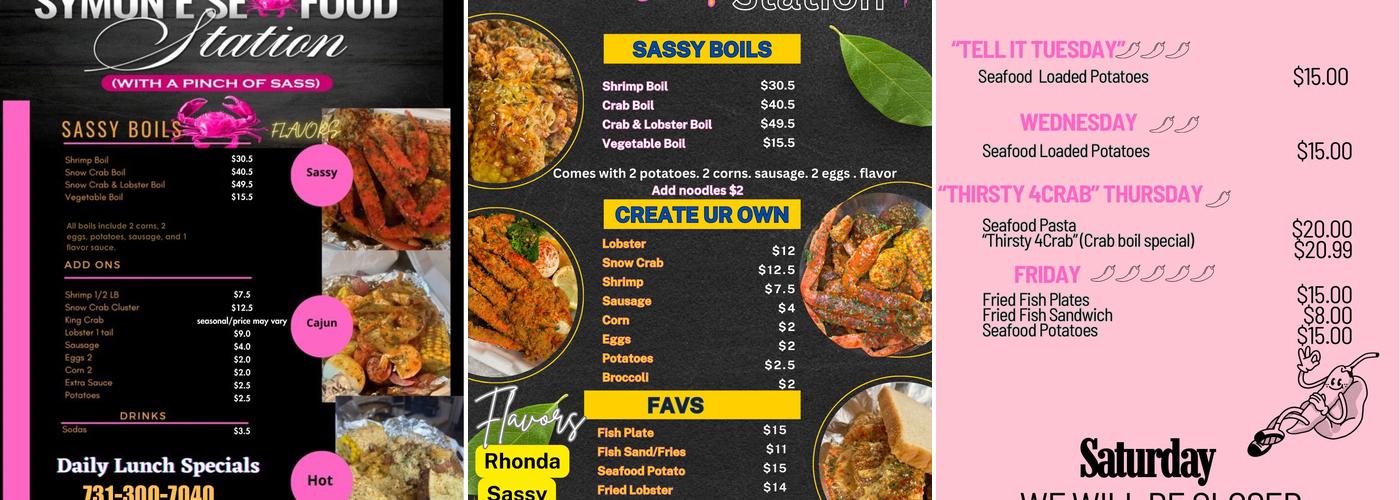 Symon'e Seafood Station Menu