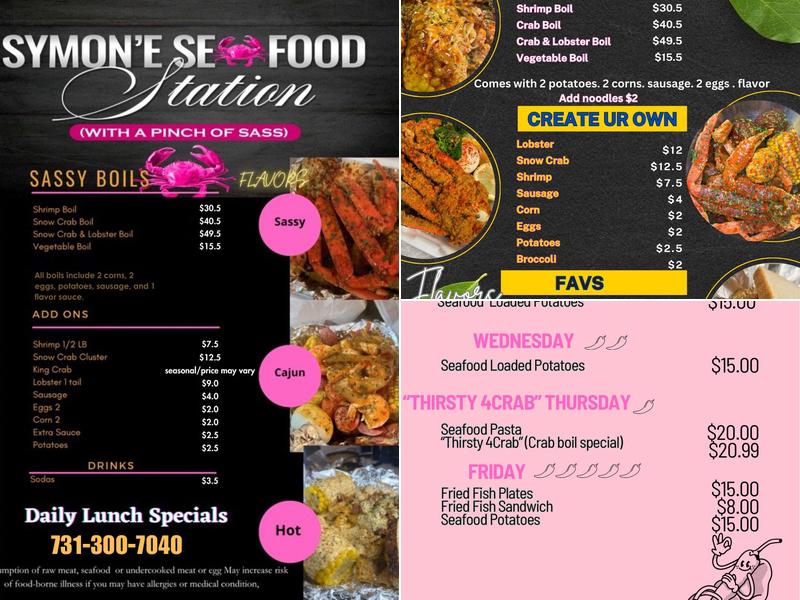 Symon'e Seafood Station Menu