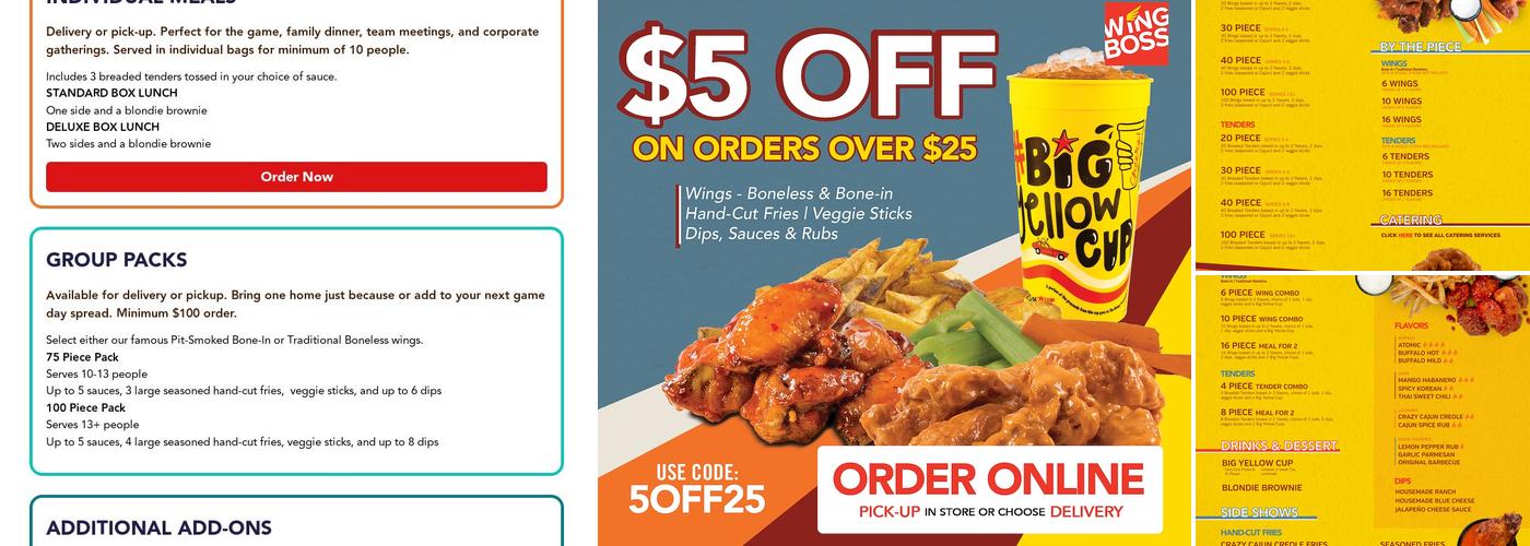 Wing Boss Menu