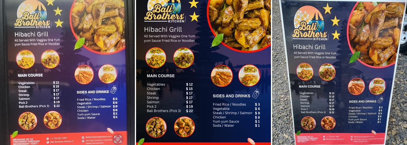 Bali Brothers Kitchen 3 Menu