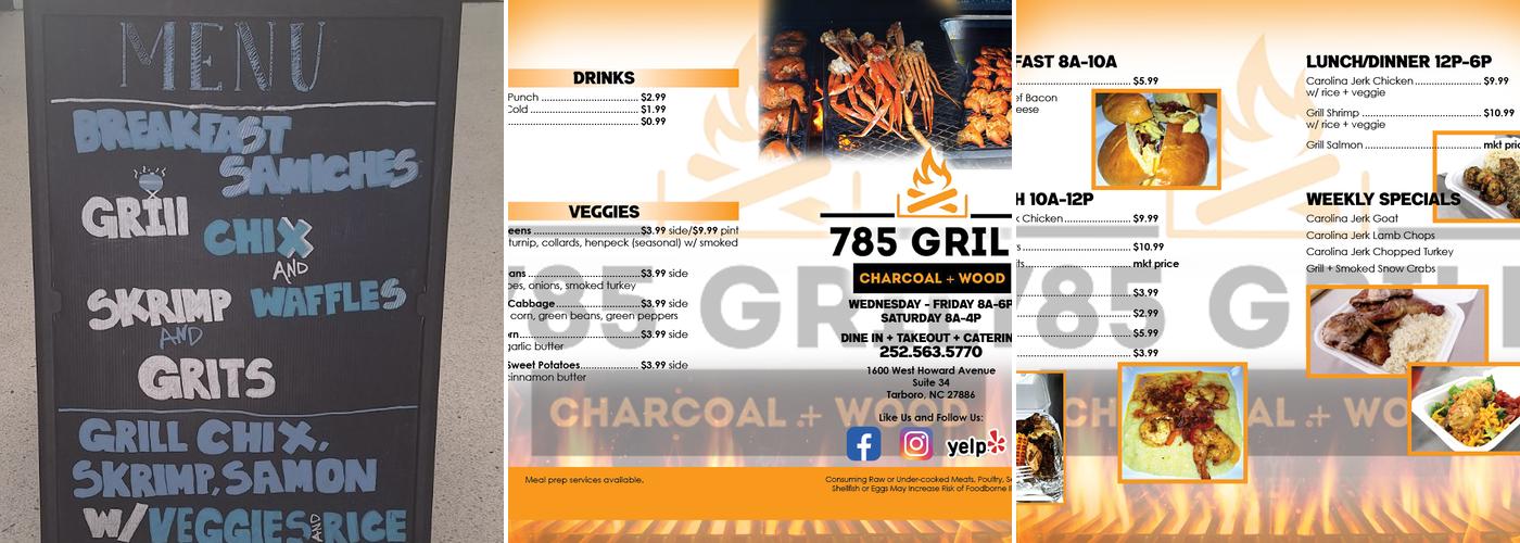 785 Grill Menu