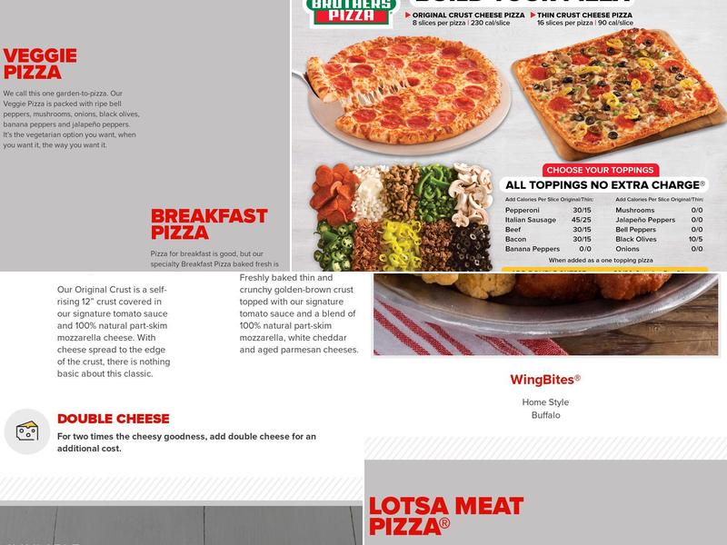 Hunt Brothers Pizza Menu