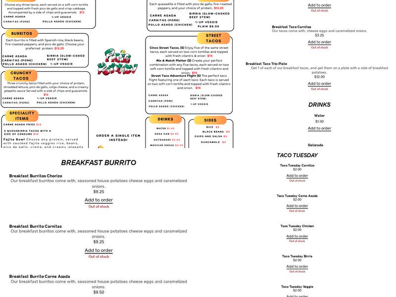Papi's Kitchen Menu
