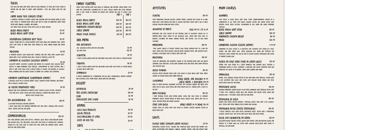 Luchador Micheladas & Botanas Menu