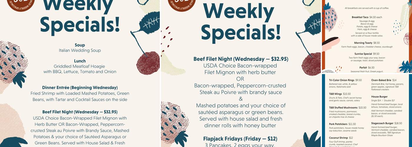 Tarbox & Brown Menu