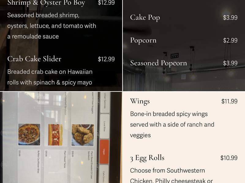 Urban Luxe Cafe Menu