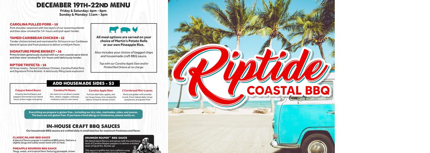 Riptide BBQ Menu