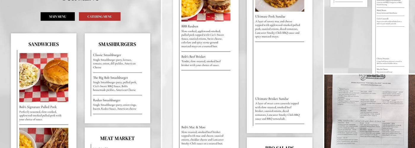 Bob’s Backyard Barbeque Menu