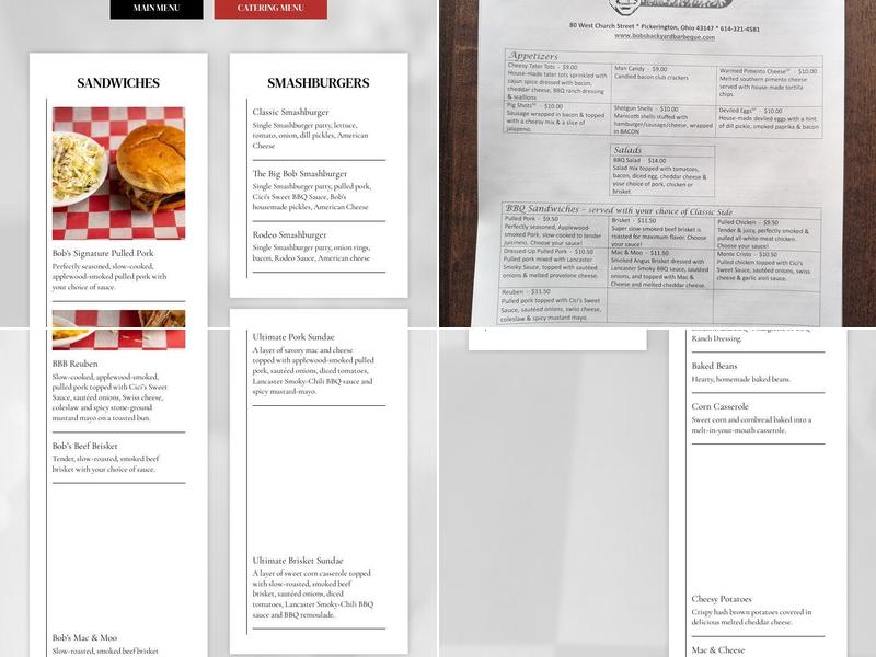 Bob’s Backyard Barbeque Menu