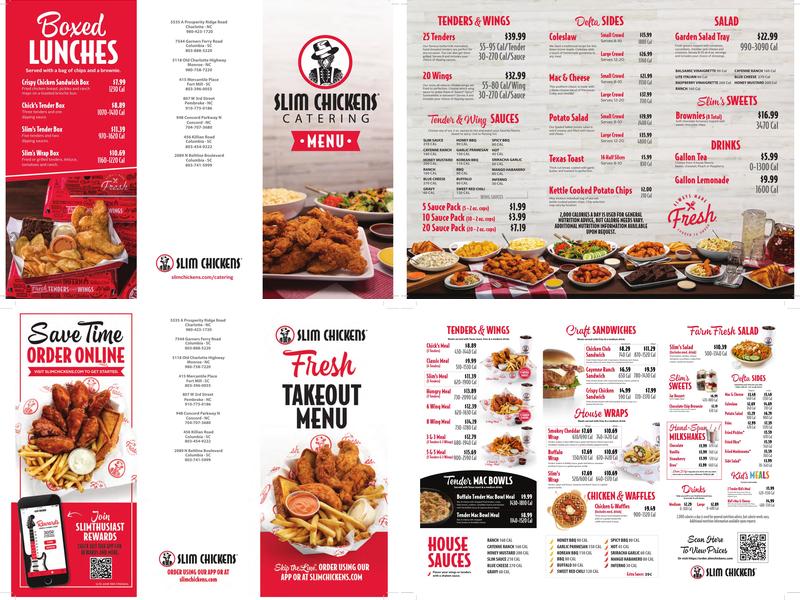 Slim Chickens Menu