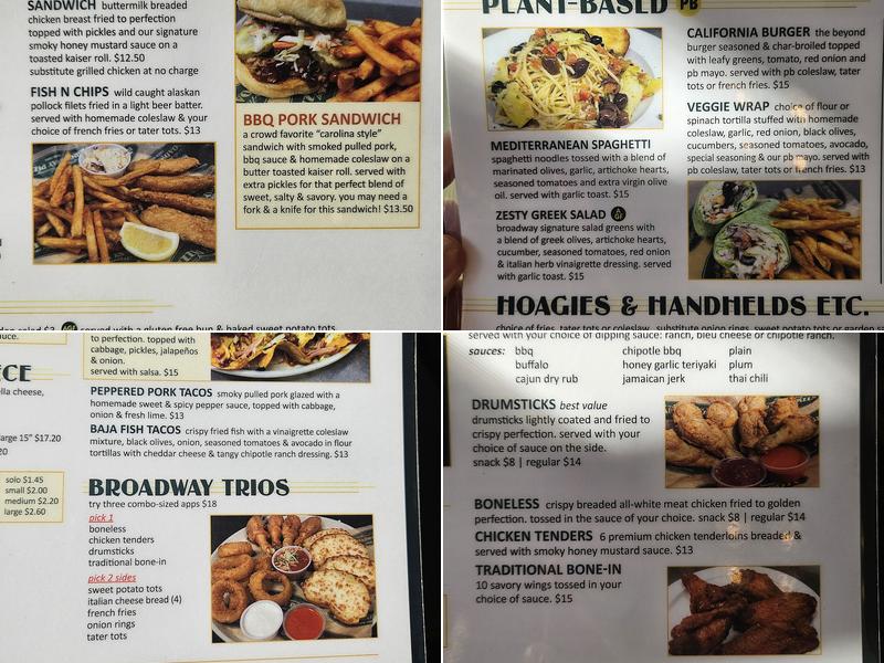 Broadway Bar & Pizza with Broadaxe Menu