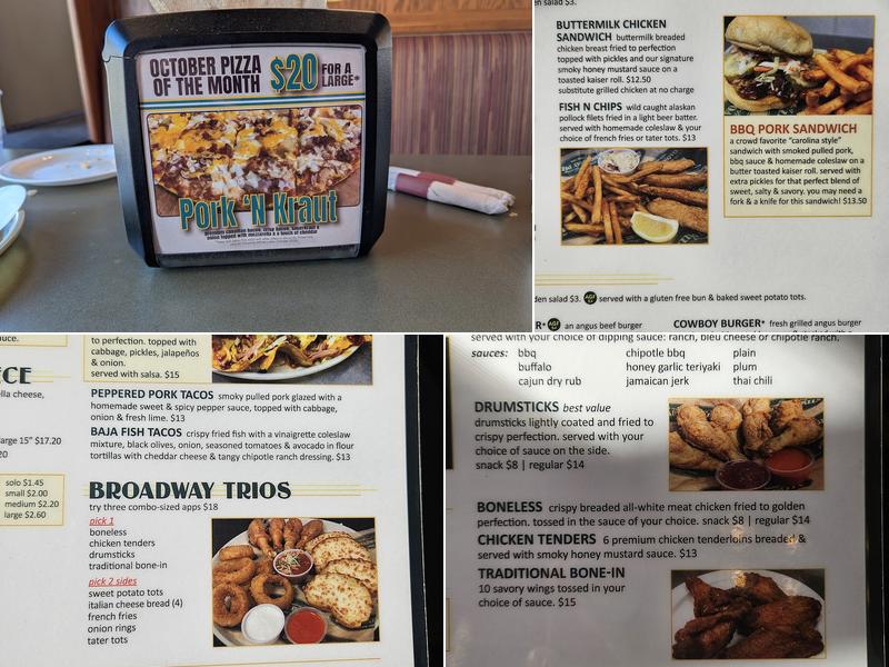 Broadway Bar & Pizza with Broadaxe Menu