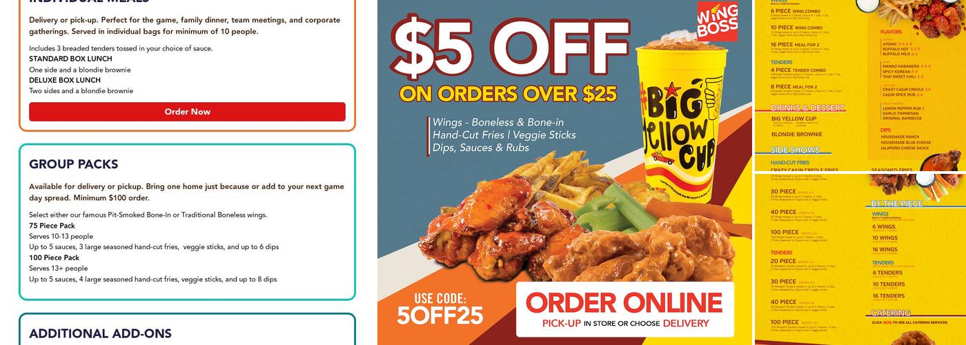 Wing Boss Menu