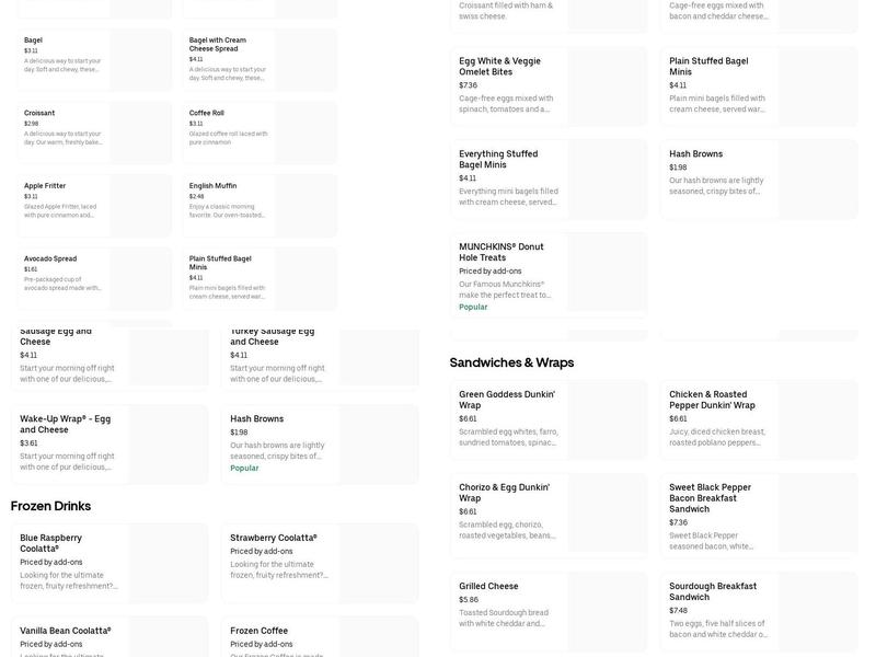 Dunkin' Menu