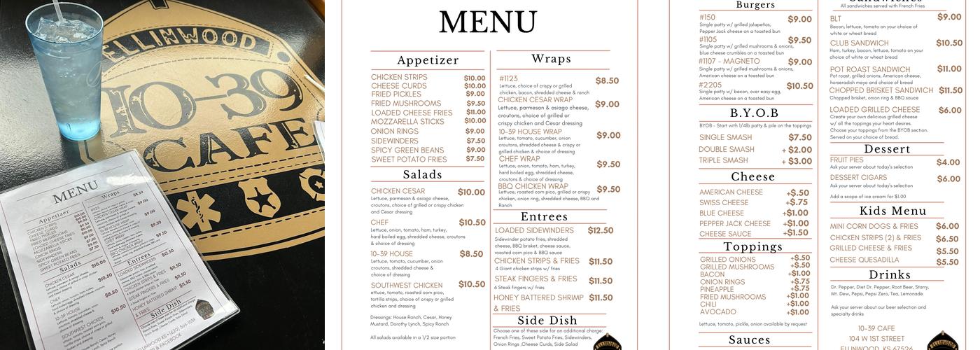 10-39 Cafe Menu