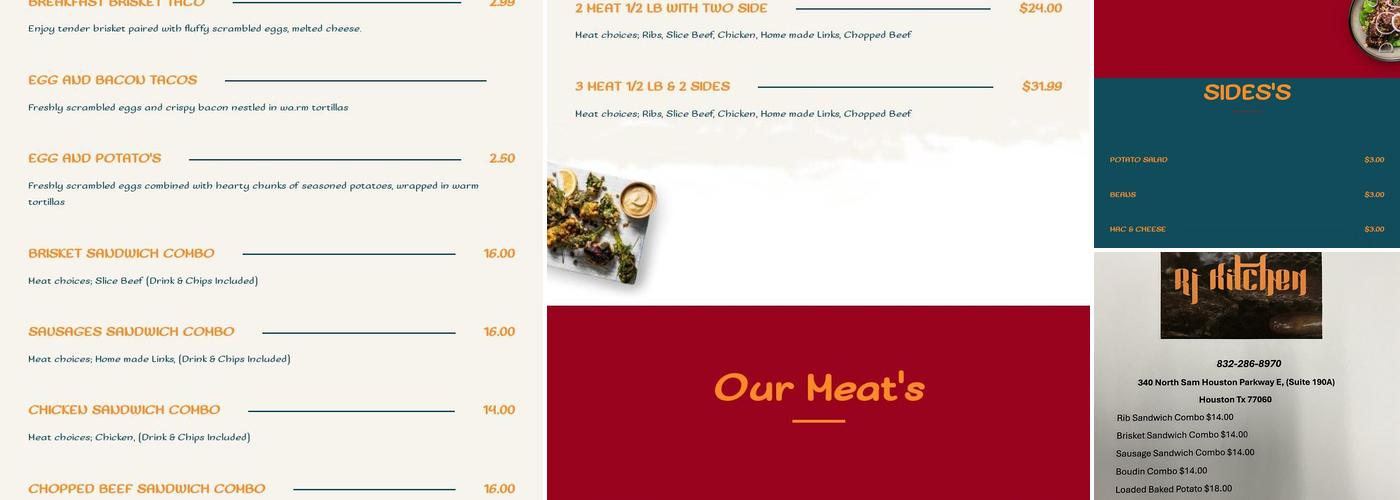 Rjs Kitchen “BBQ” Menu