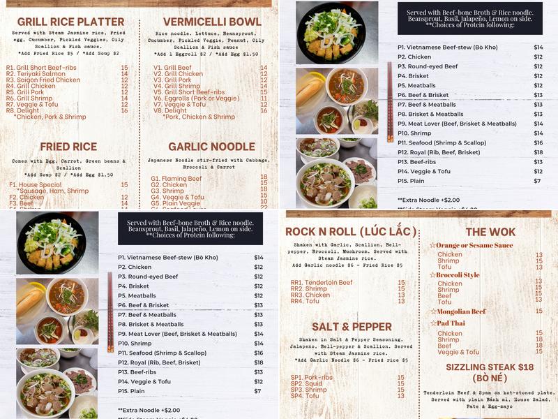 Saigon 7 Menu