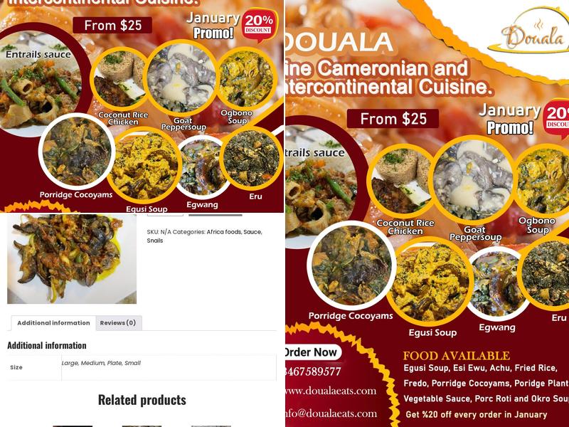 Douala Menu