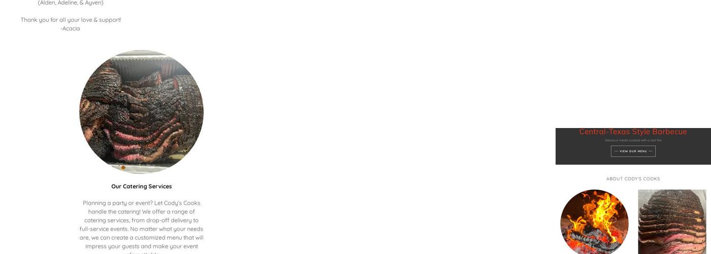 Cody’s Cooks Menu