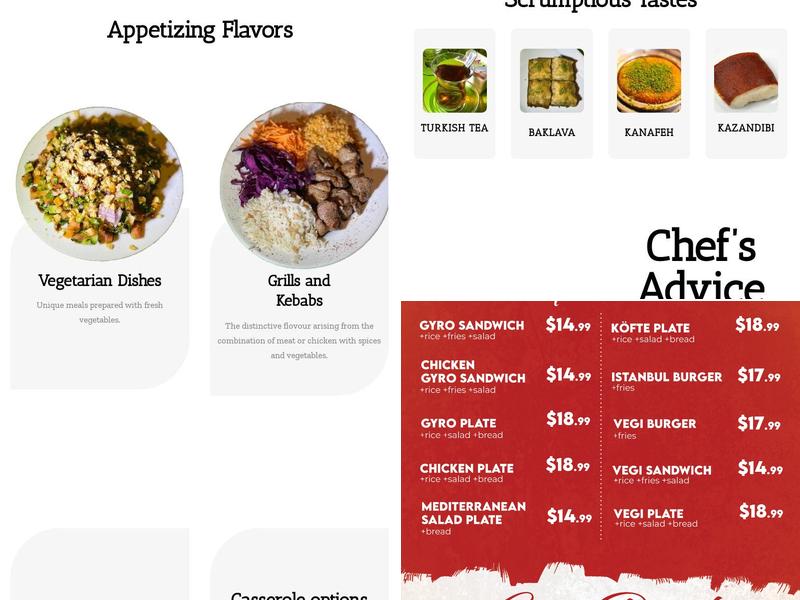 Istanbul Foodlovers Express Menu