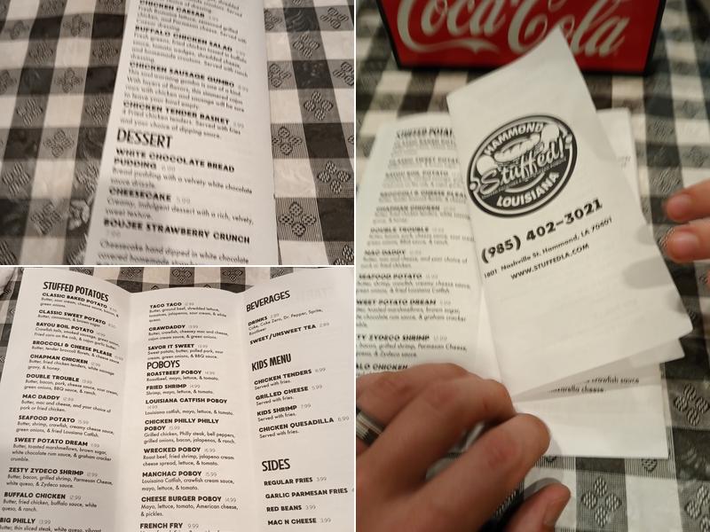 Stuffed! Potatoes & Poboys Menu