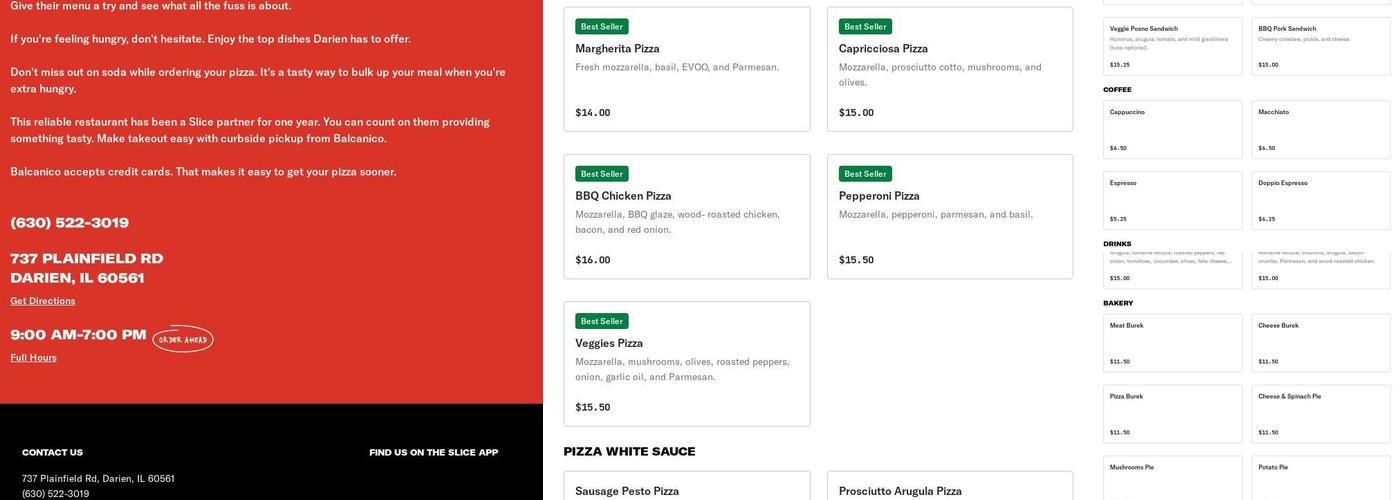 Balcanico Menu