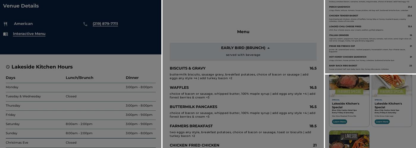 Lakeside Kitchen Menu