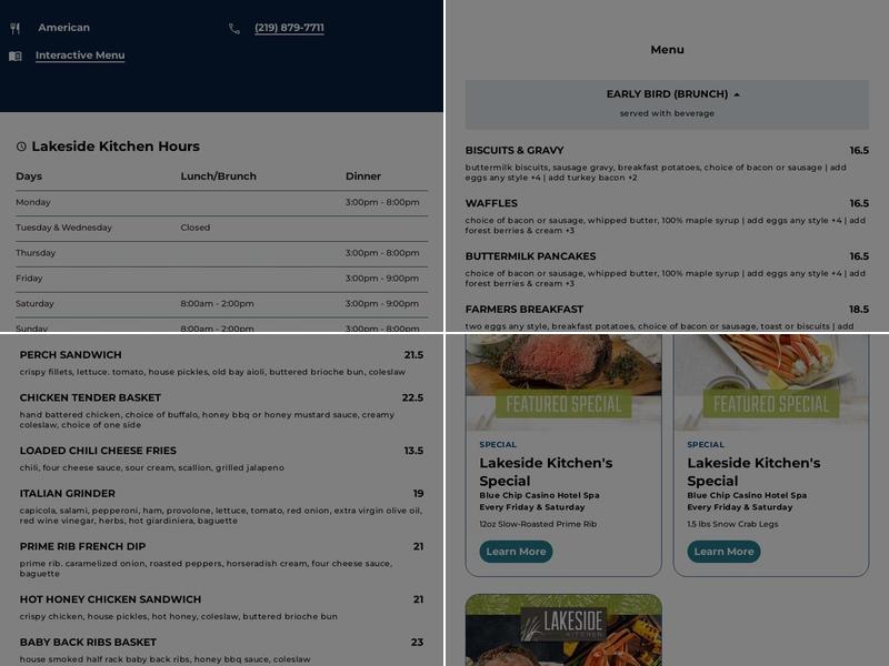 Lakeside Kitchen Menu