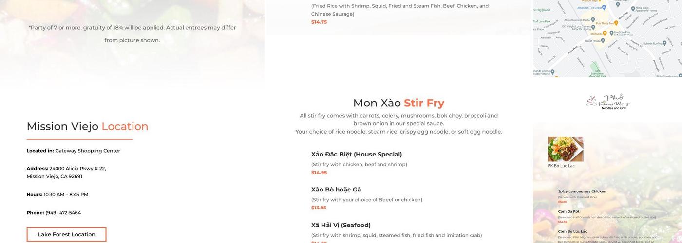 Pho King Way Menu