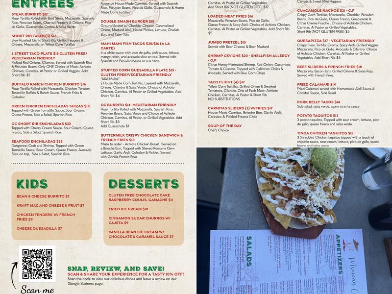 OC Mexican Cocina Menu