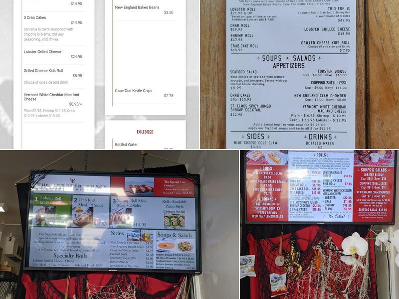 The lobster shack Menu